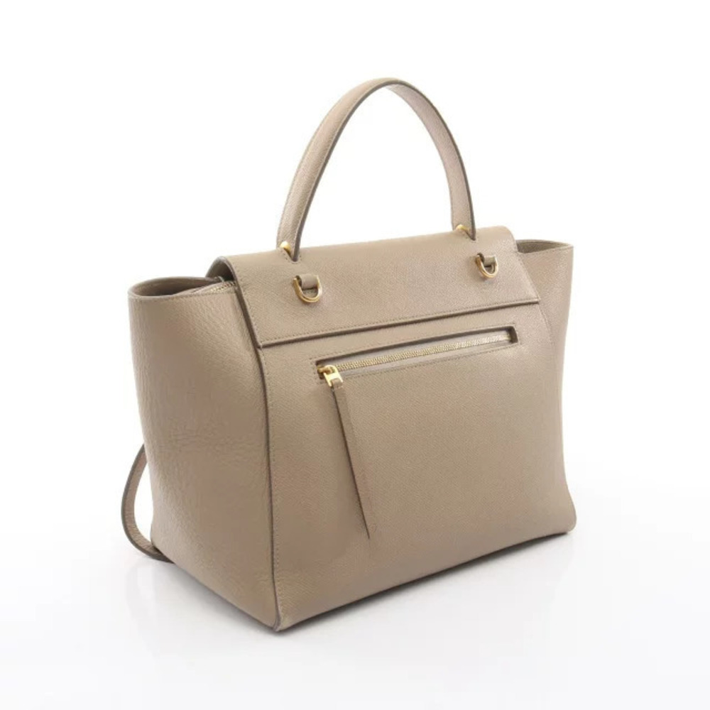 Celine BAG Leather BELT Beige Handbag Tan